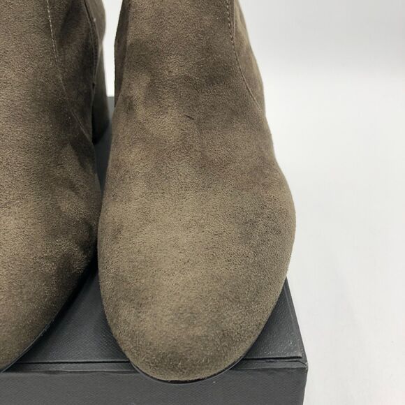 Aldo Ankle Booties‎ Women's Size 8 Green Suede Almond Toe Block Heel Side Zip - Picture 5 of 16